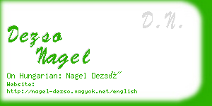 dezso nagel business card